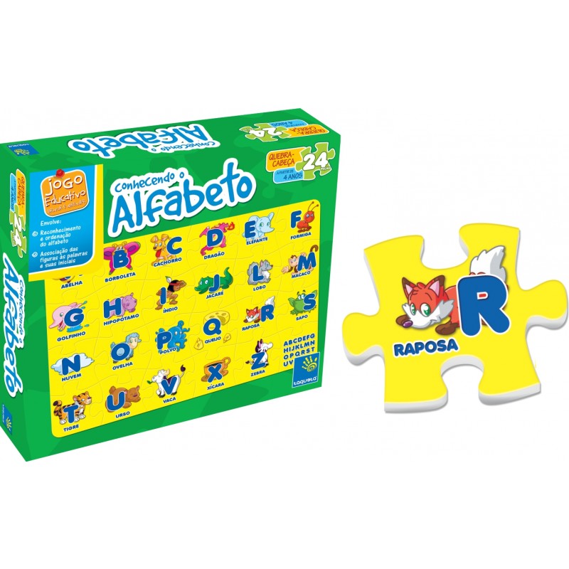 Quebra-cabeça Do Alfabeto - Alfabetização - Alex Brinquedos