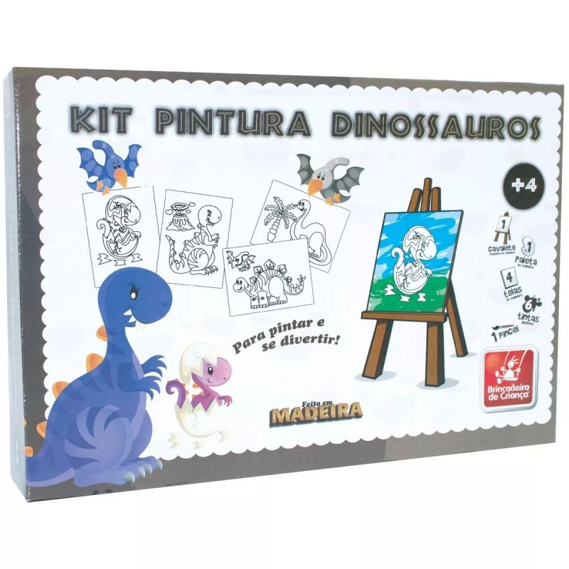 Kit de Dinossauros em Madeira para Pintar - Brinquedo Educativo - Ioiô de  Pano Brinquedos Educativos