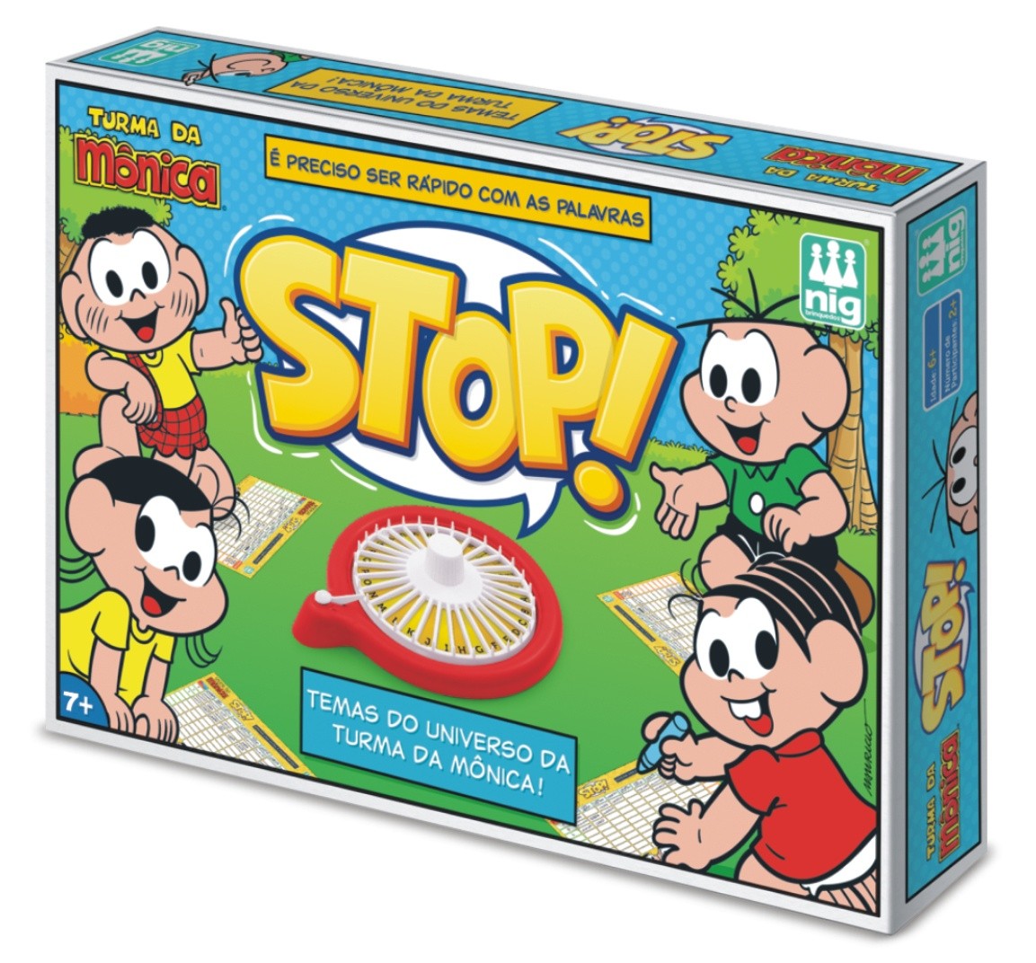 JOGO STOP TURMA DA MÔNICA ( PEÇAS EM MATERIAL RESISTENTE, PLÁSTICO E CARTÃO  - NIG BRINQUEDOS REF - 0759)